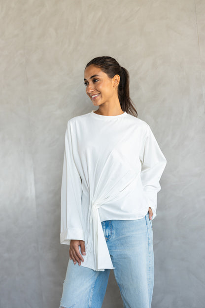 Draped Long Sleeve Top