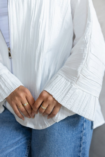 Crushed zipper Top