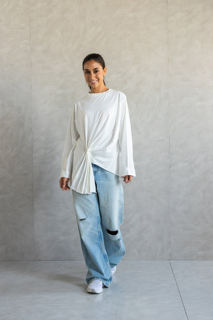 Draped Long Sleeve Top