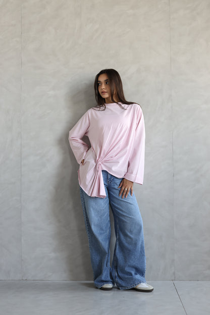 Draped Long Sleeve Top
