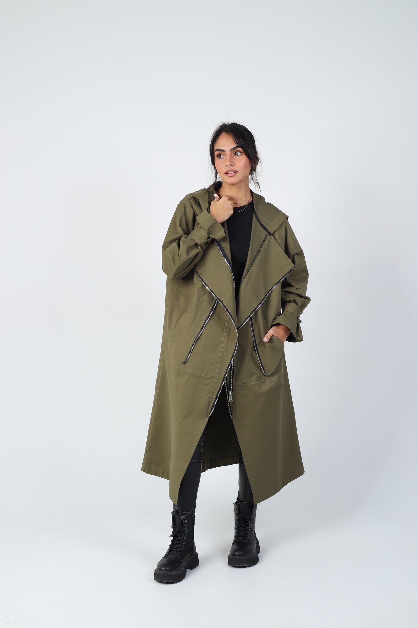 Zipper Coat - Olive