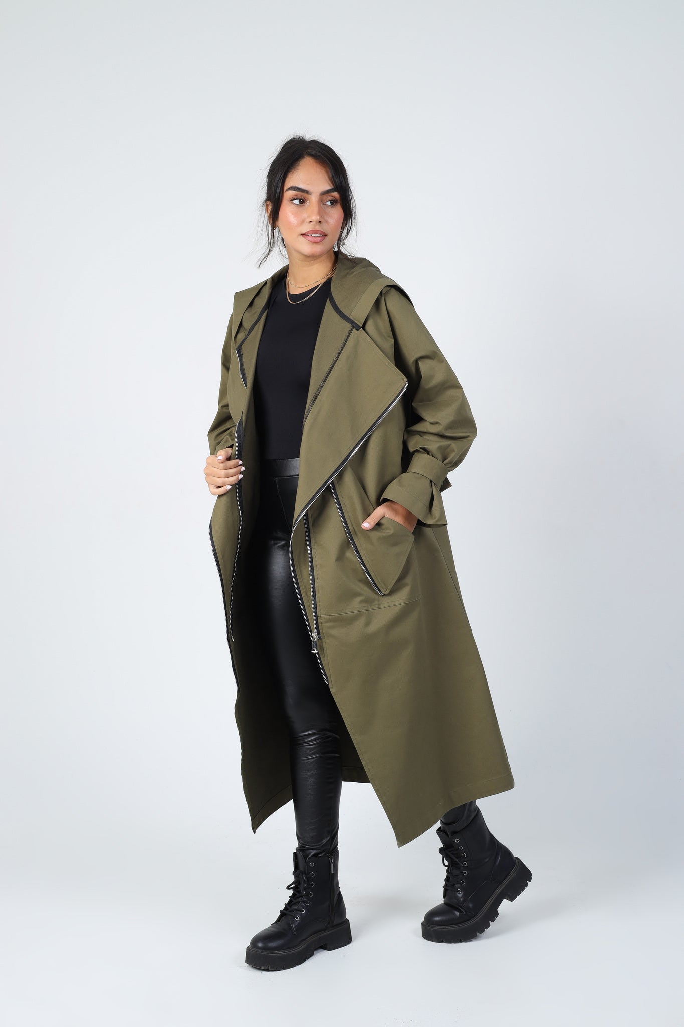 Zipper Coat - Olive
