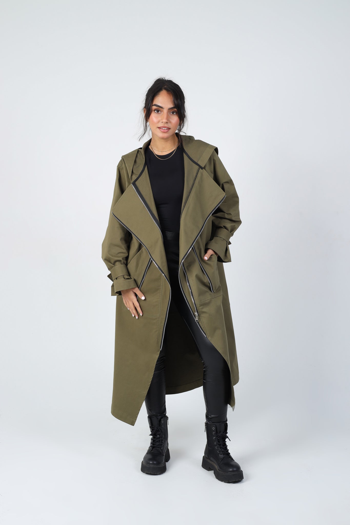 Zipper Coat - Olive