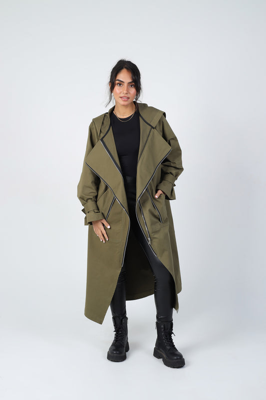 Zipper Coat - Olive