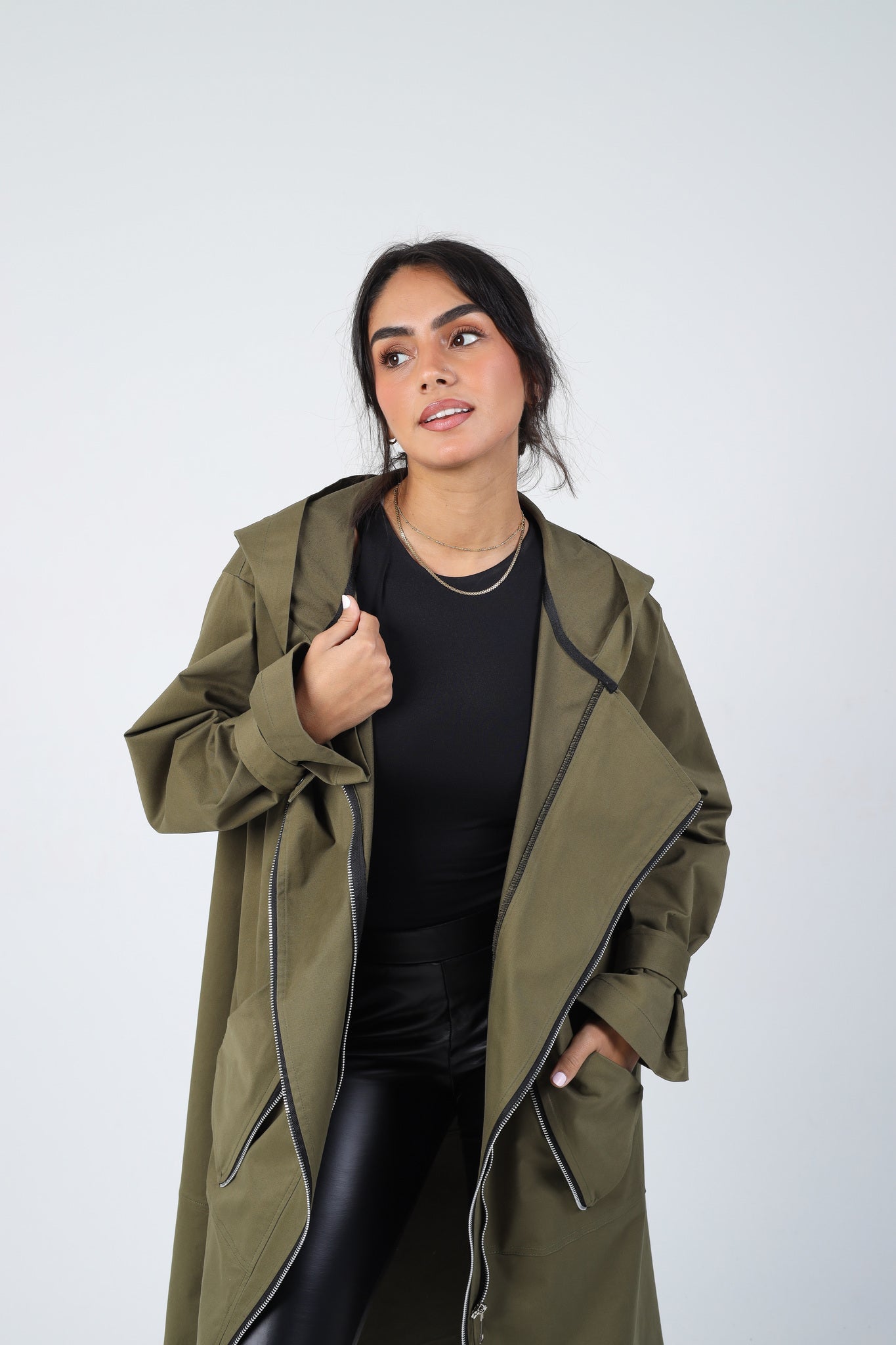 Zipper Coat - Olive