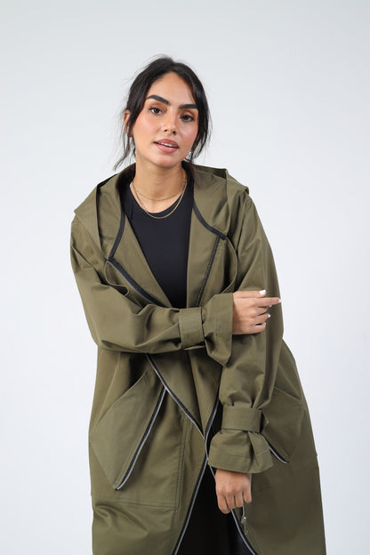 Zipper Coat - Olive