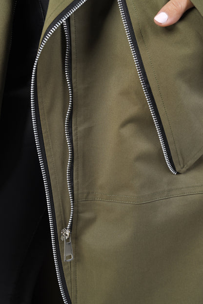 Zipper Coat - Olive