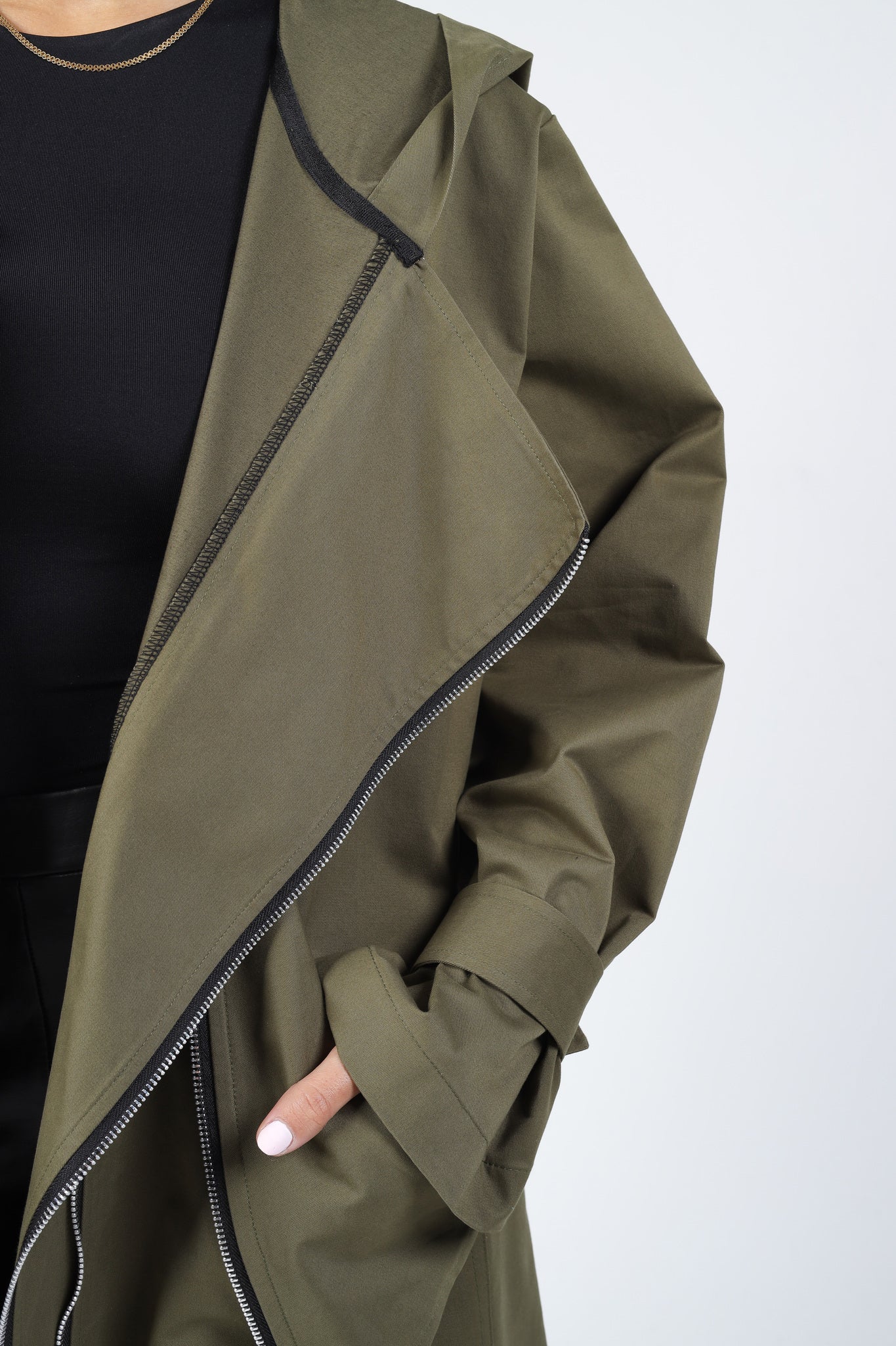 Zipper Coat - Olive