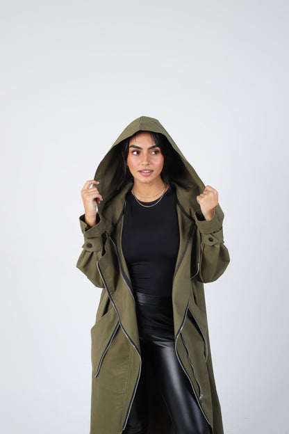 Zipper Coat - Olive