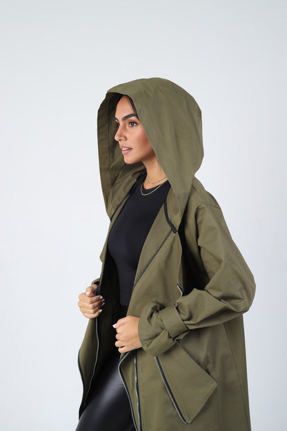 Zipper Coat - Olive