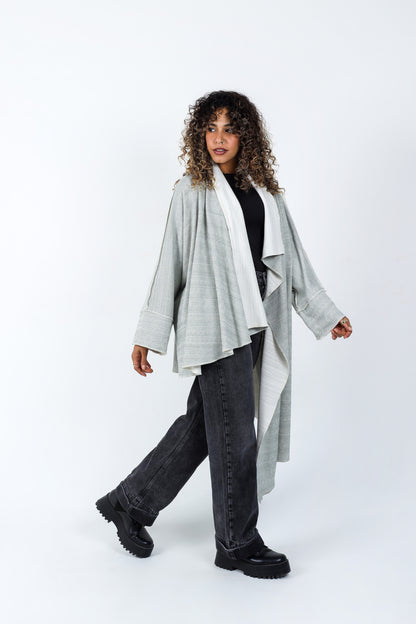 Double-Faced Cardigan - White/Green