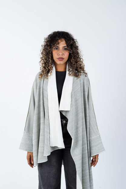 Double-Faced Cardigan - White/Green
