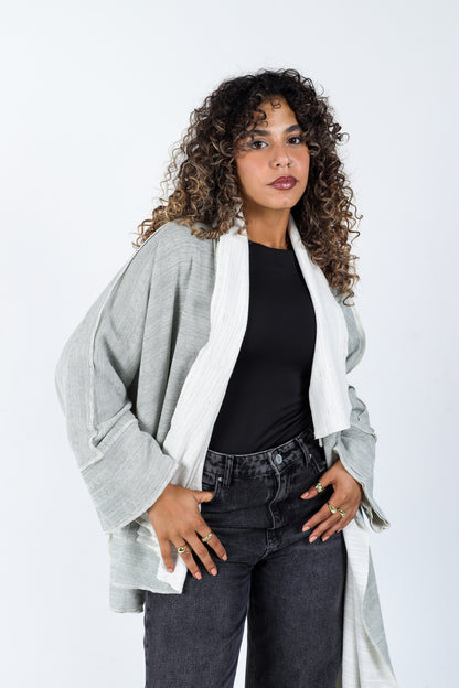 Double-Faced Cardigan - White/Green