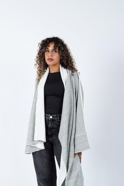 Double-Faced Cardigan - White/Green