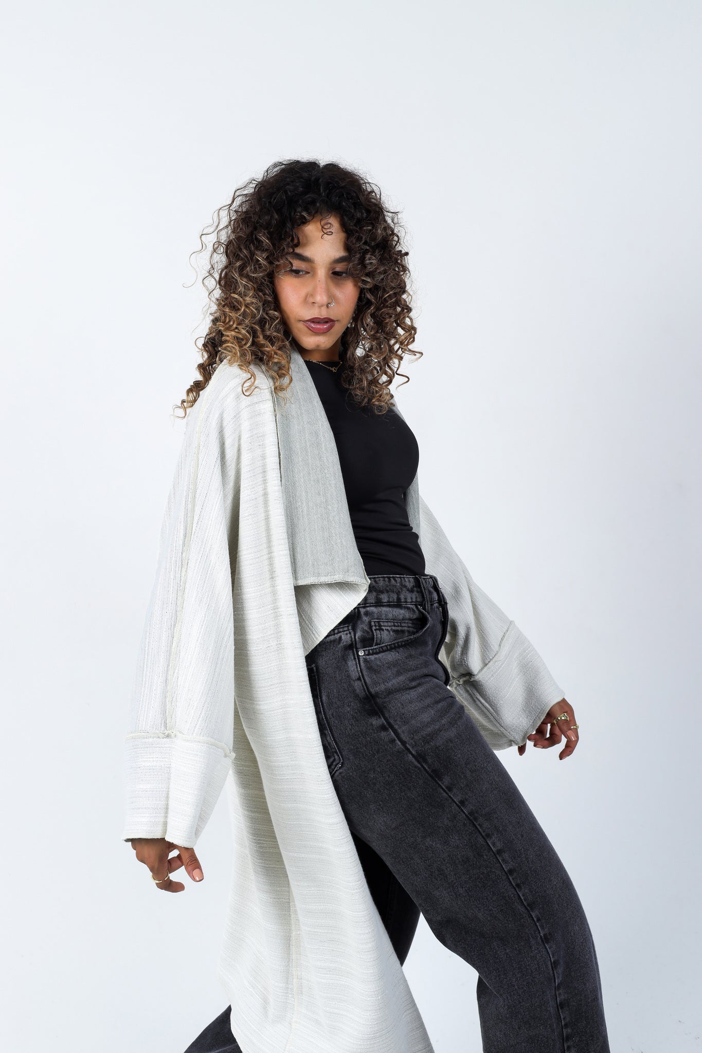 Double-Faced Cardigan - White/Green