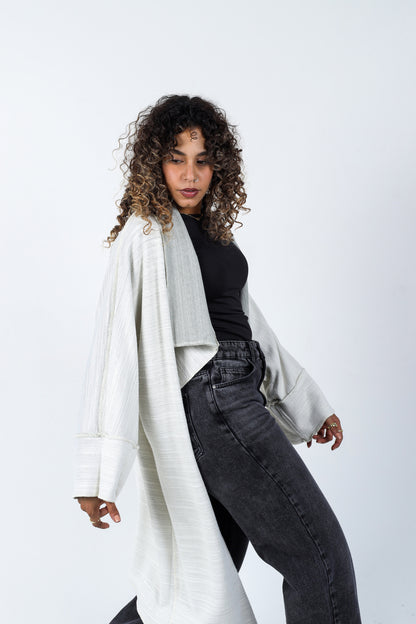 Double-Faced Cardigan - White/Green