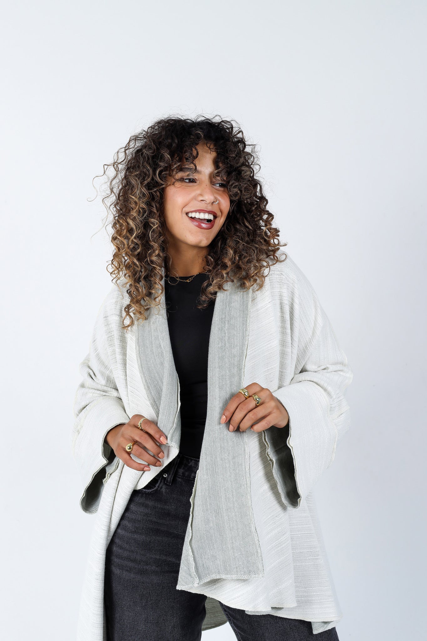 Double-Faced Cardigan - White/Green