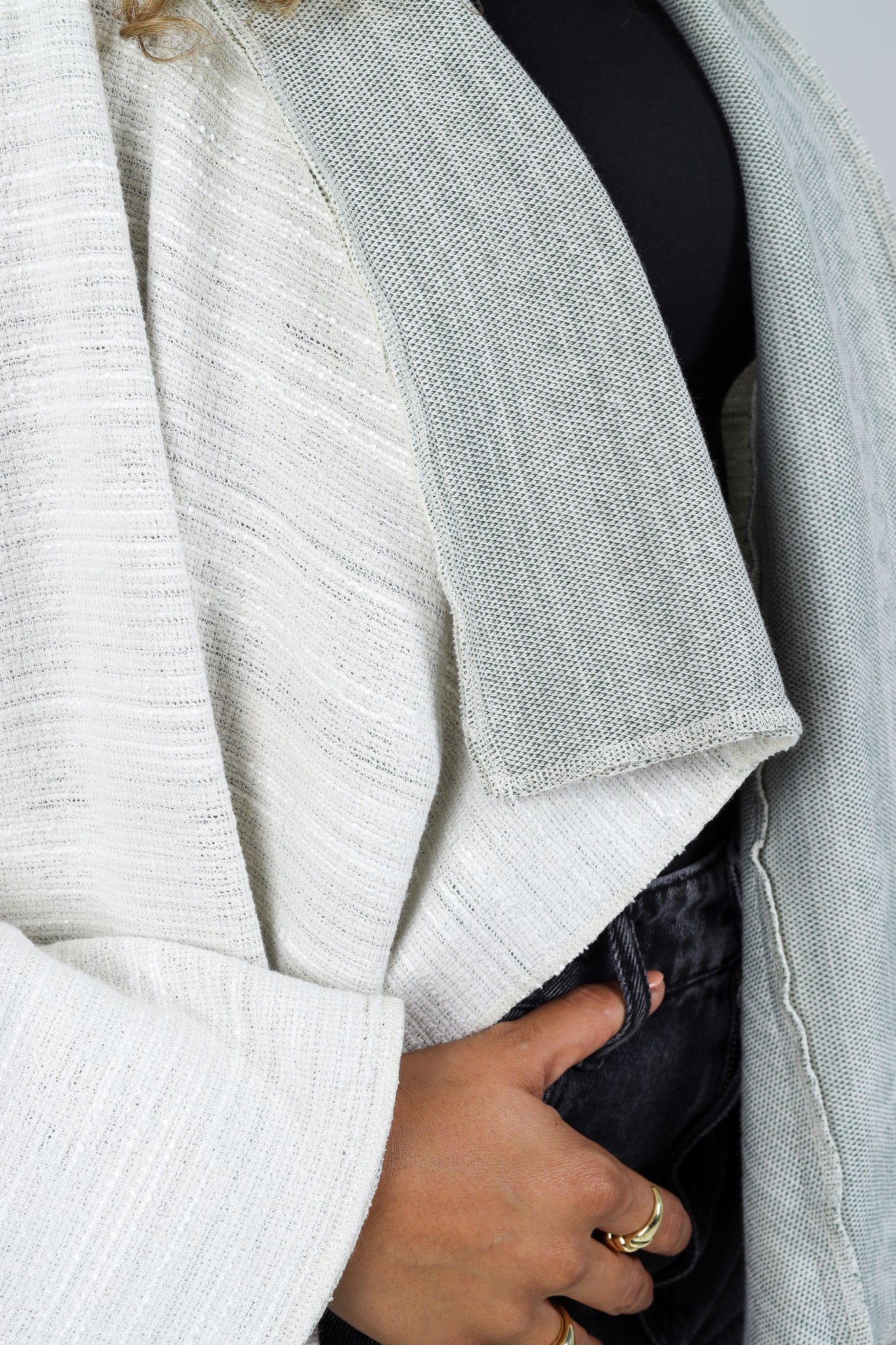 Double-Faced Cardigan - White/Green