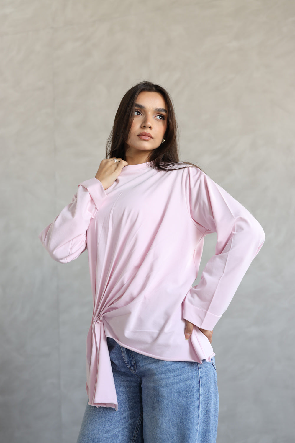 Draped Long Sleeve Top
