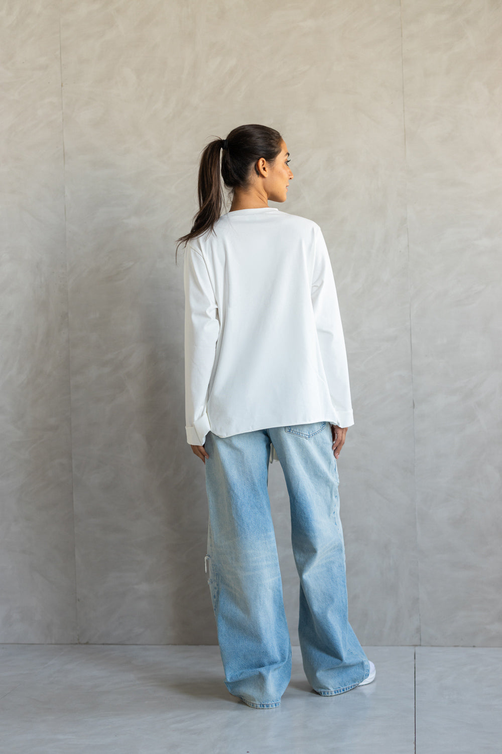 Draped Long Sleeve Top