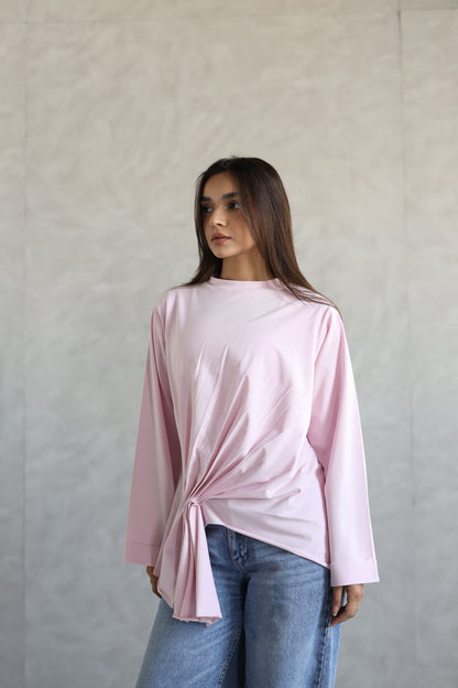 Draped Long Sleeve Top
