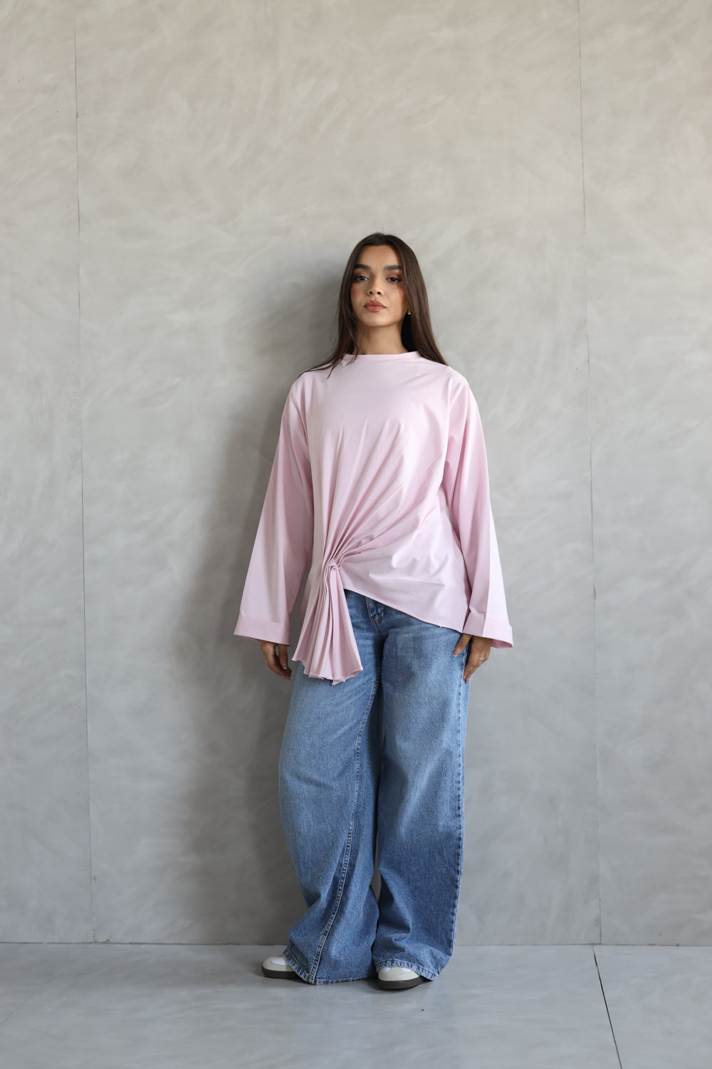 Draped Long Sleeve Top
