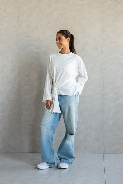 Draped Long Sleeve Top